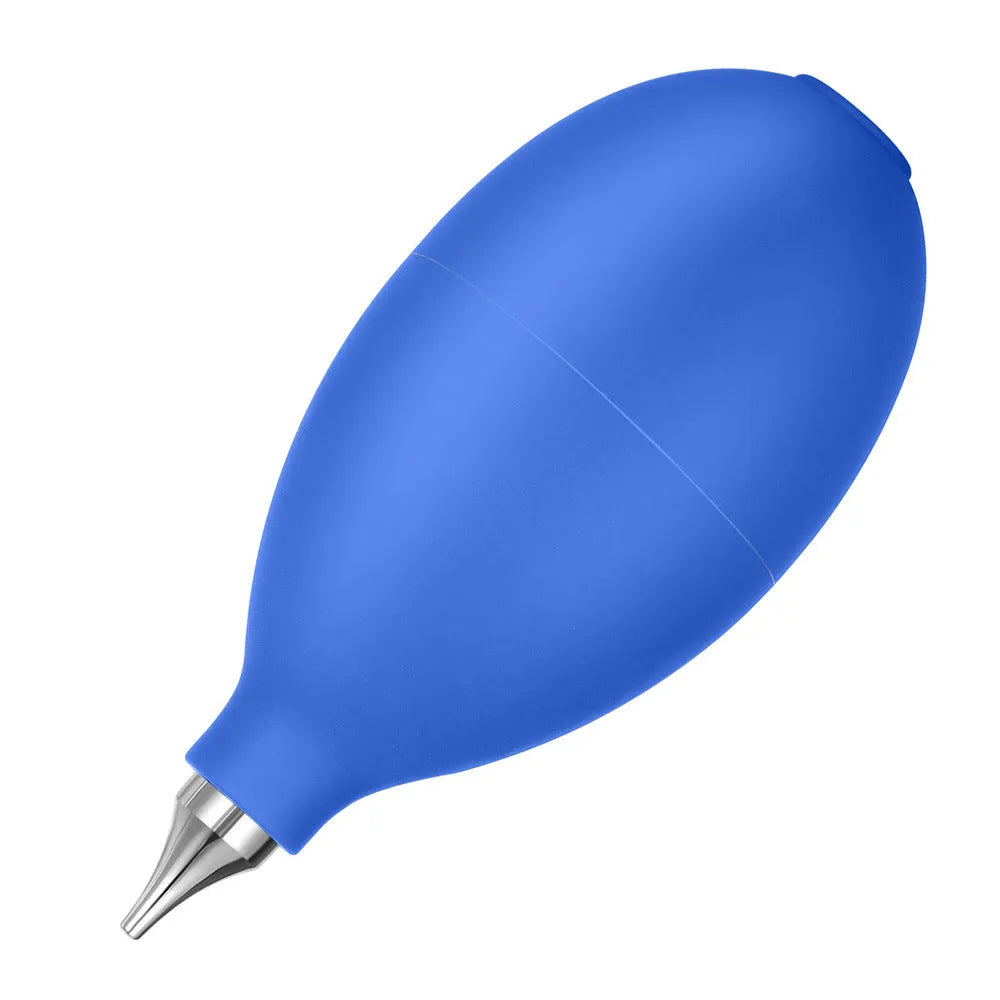 Blue rubber dust removal air blower for camera and phone cleaning measuring 9.5 cm