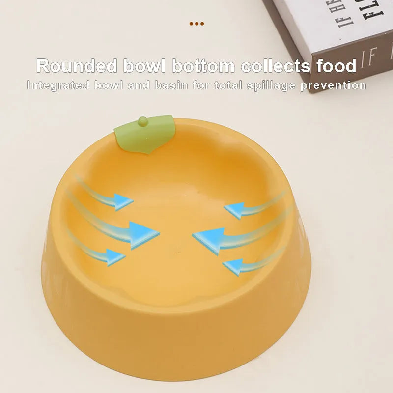 Green plastic pet bowl with dual compartments for food and water, anti-tipping design
