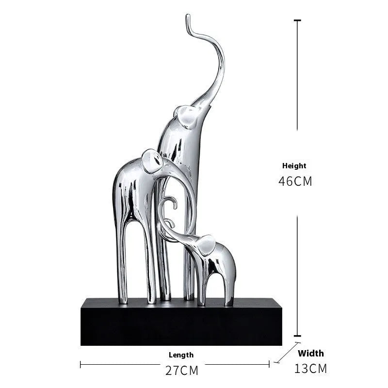 European style elephant decorative craft ornament in resin with choice of four colour finishes