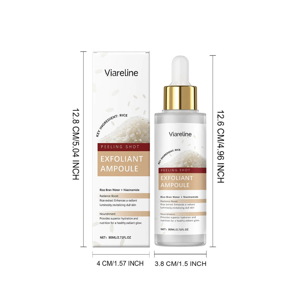 80ml bottle of facial exfoliating moisturising liquid with salicylic acid and hyaluronic acid