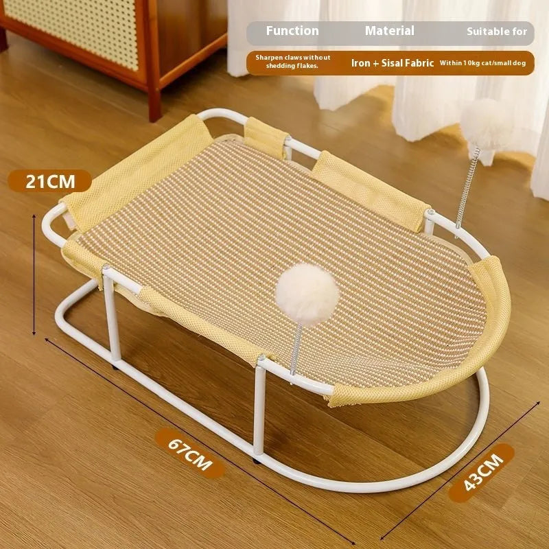 Large breathable fabric cat kennel pet bed cage in grey colour with bracket framework