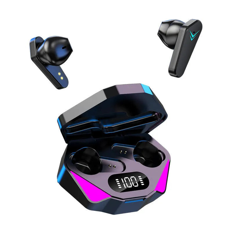 X15 wireless in-ear Bluetooth gaming headset with charging case in multi-colour options.