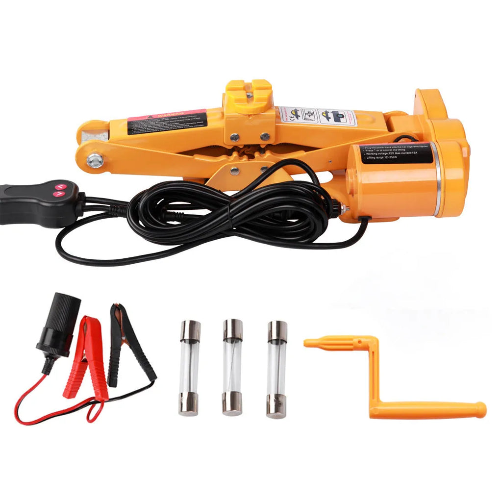 Electric car jack maintenance kit with hydraulic construction and control unit