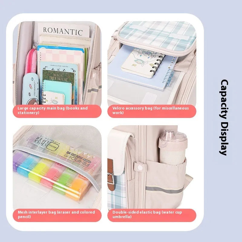 Student school backpack in Oxford cloth with multiple colour and size options for Grade 5-6