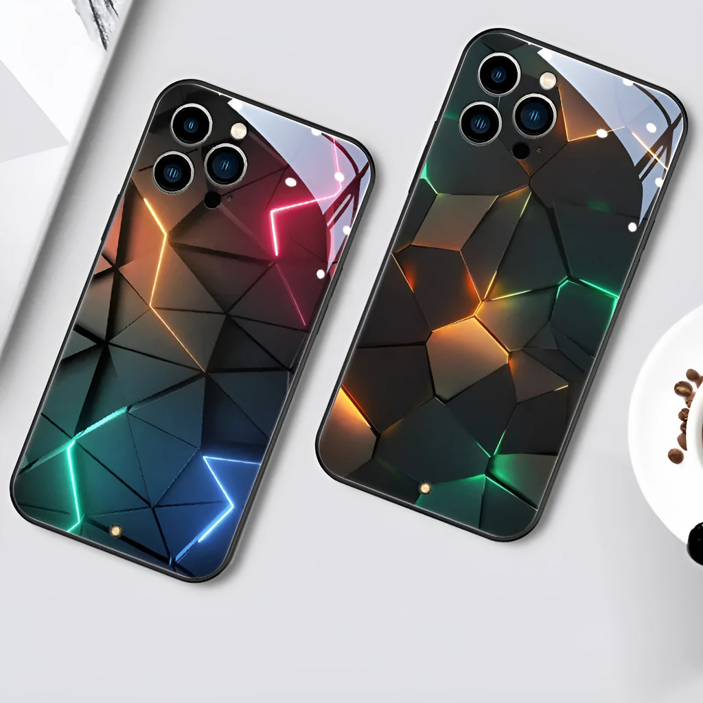 Xpress 14 tempered glass iPhone case with light notification feature in Lightning Diamond colour