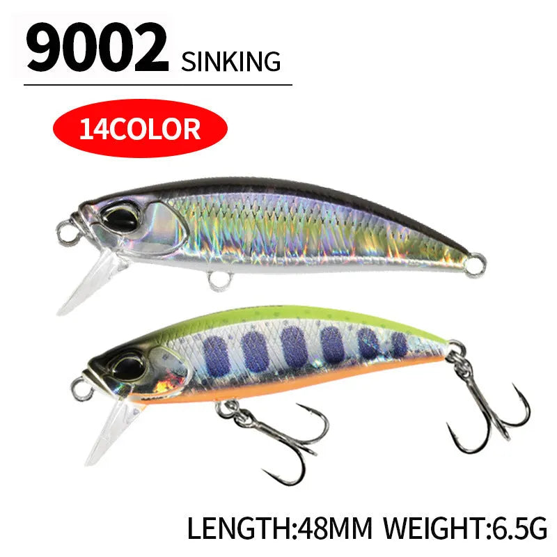 48mm hard fishing lure for snakehead and mandarin fish in multiple colour options