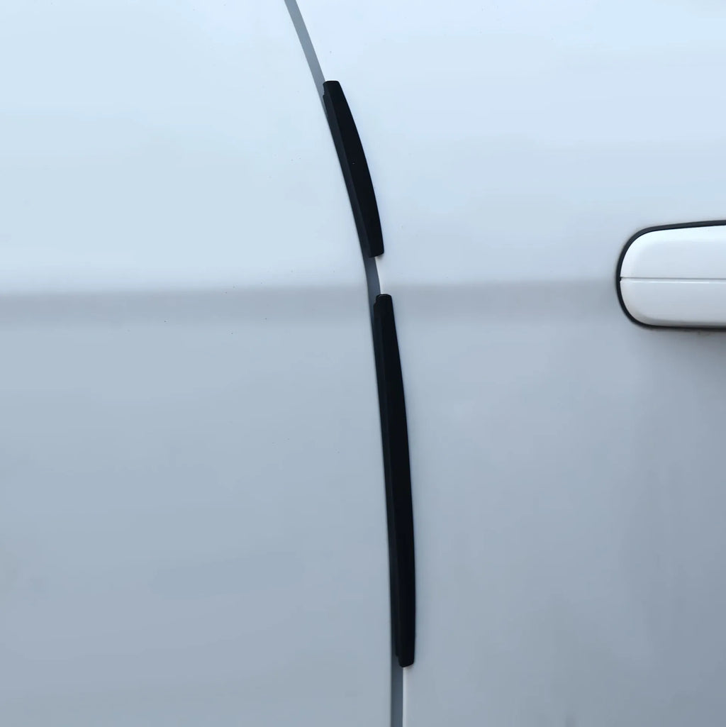 Solid white plastic car door side bumper protection strip for general vehicles.
