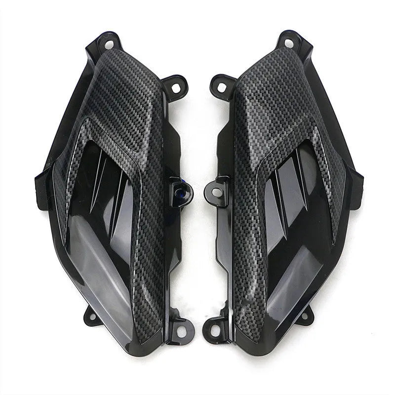 Pair of Yamaha NMAX replacement side lamps with LED lights and carbon fibre decoration
