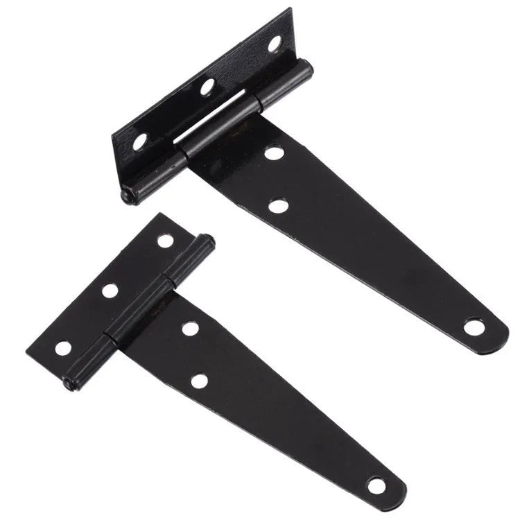 Fixed T-shaped iron hinge for built-in installation on wooden doors and outdoor gates.