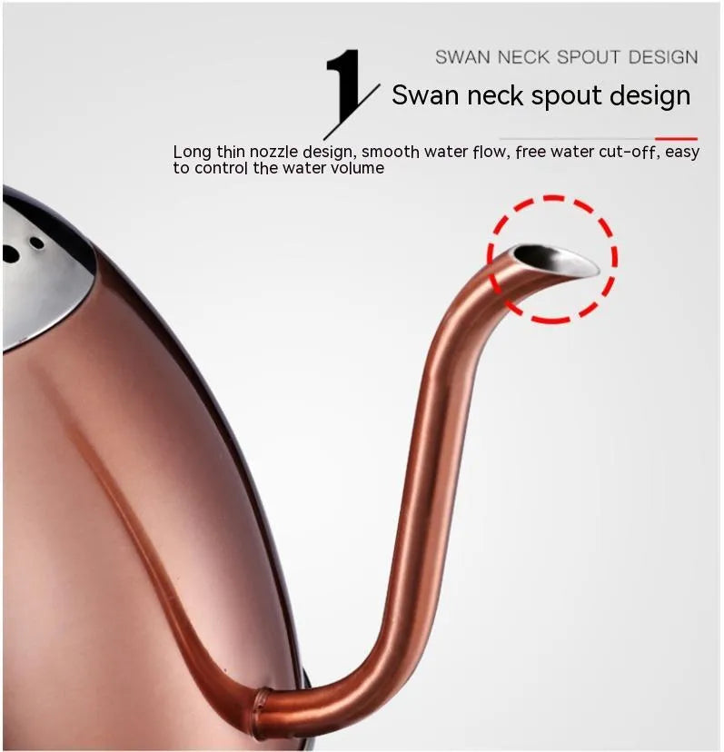 Stainless steel electric kettle in gold colour with touch controls and 1 litre capacity