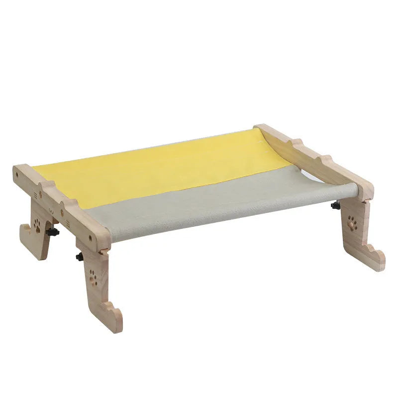 Wooden cat dog hanging bed hammock for balcony or window mounting