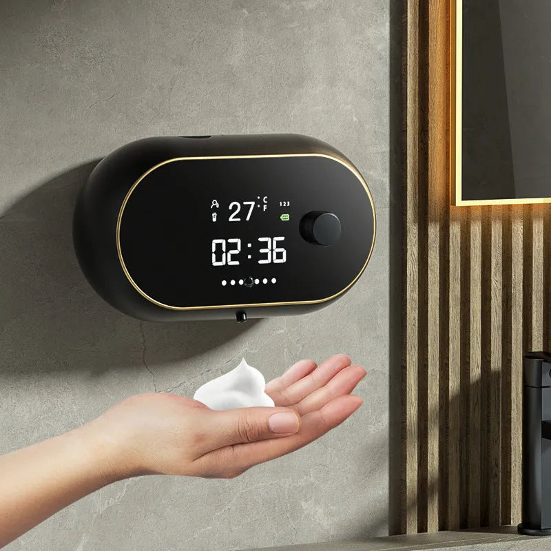 Automatic hand soap dispenser wall mounted in white with USB cable