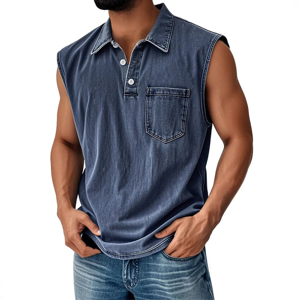 Men's short sleeve polo shirt with digital print design in loose fit