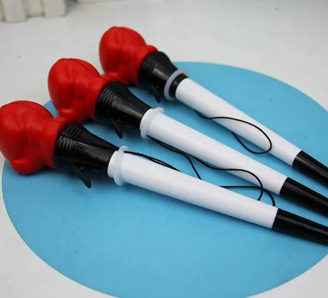 Four boxing press ejection pens with plug-in sleeve design and 0.7mm bullet tips