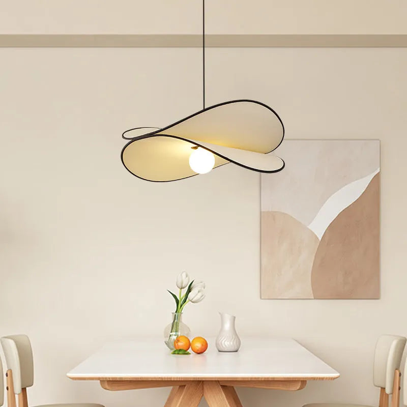 French style fabric chandelier pendant light with potato chip design in bedroom setting
