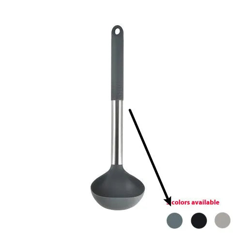 12-piece silicone kitchenware set with rotating storage bucket in black, including spatula, spoons and cooking utensils