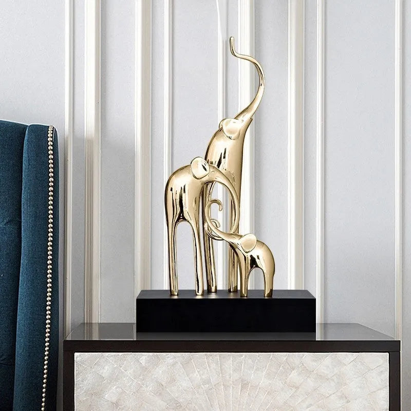 European style elephant decorative craft ornament in resin with choice of four colour finishes