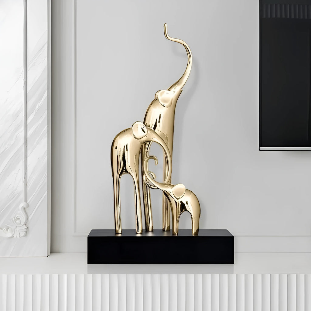 European style elephant decorative craft ornament in resin with choice of four colour finishes