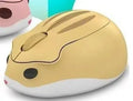 Hamster wireless Bluetooth silent mouse in yellow, pink, or grey colours showing compact design