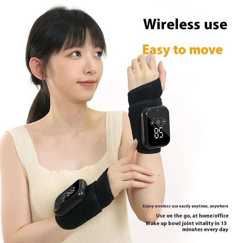 Electric heating ankle sleeve showing black and grey colour options with rechargeable heating function