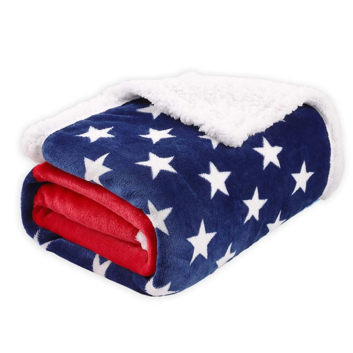 British style striped lambswool pattern polyester blanket laid flat