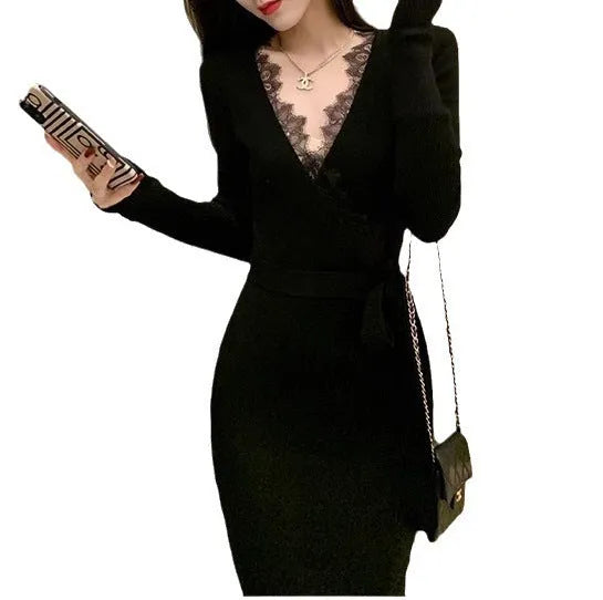Black women's slim fit polyester skirt with princess dress styling