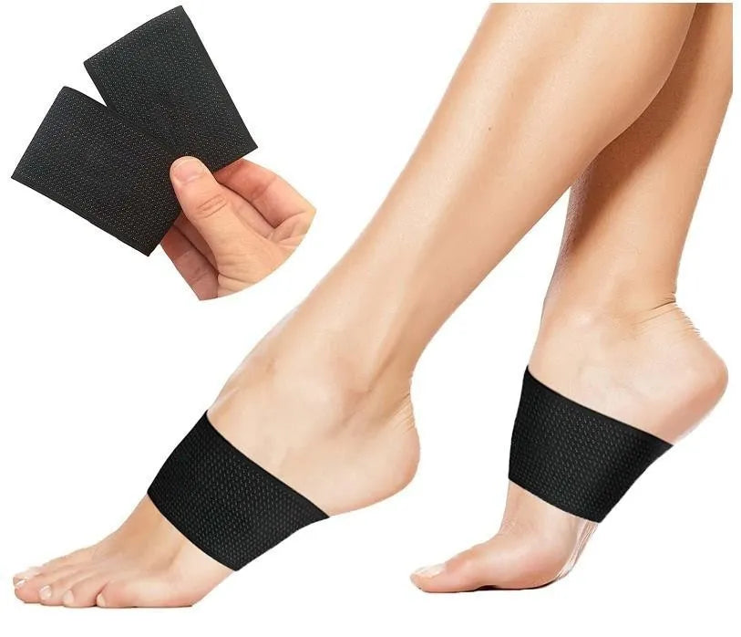 Elastic foot bandage cover with adjustable heart pad for arch support in PU material