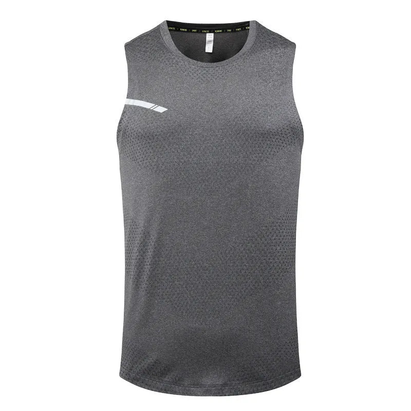 Men's solid colour quick-drying sports top for summer outdoor activities