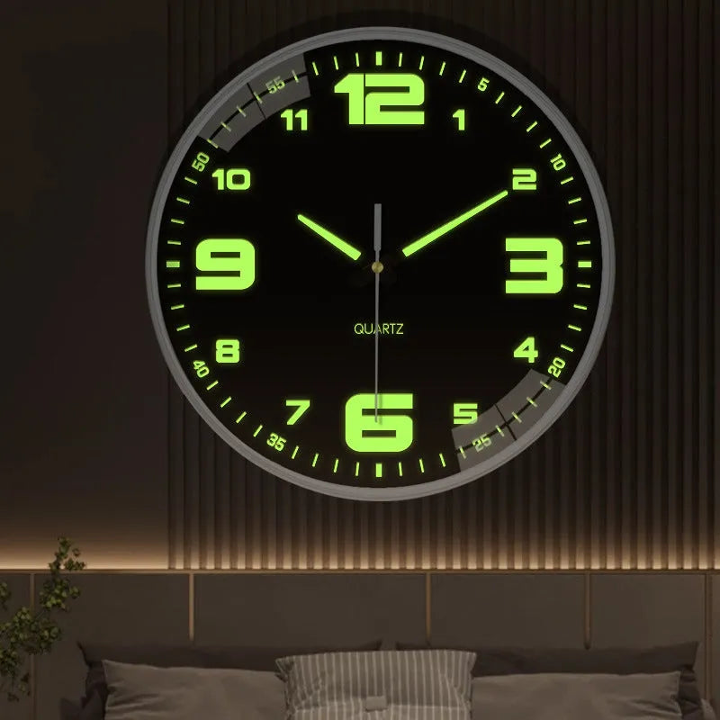 8 inch luminous wall clock with modern design in plastic construction