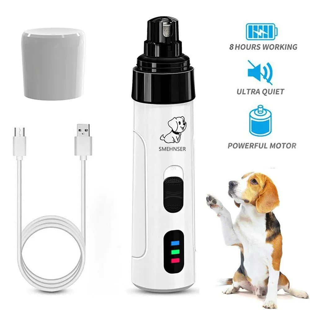 Electric dog nail trimmer with LED display and 3-speed settings