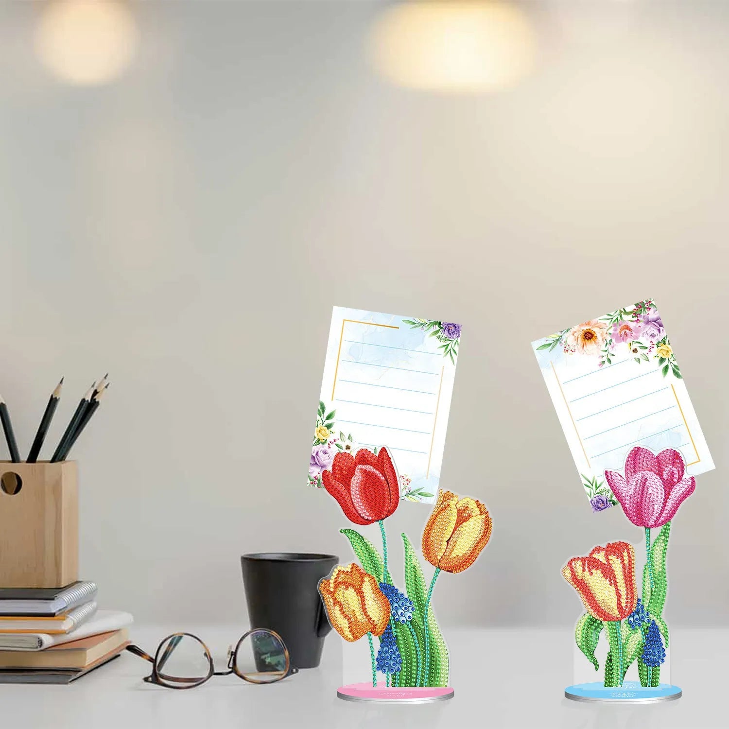 Handmade diamond painting note clip decorative centrepiece with frameless design