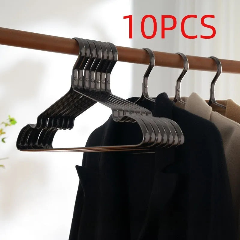 Black steel wire clothes hanger with non-slip coating for trousers and ties.