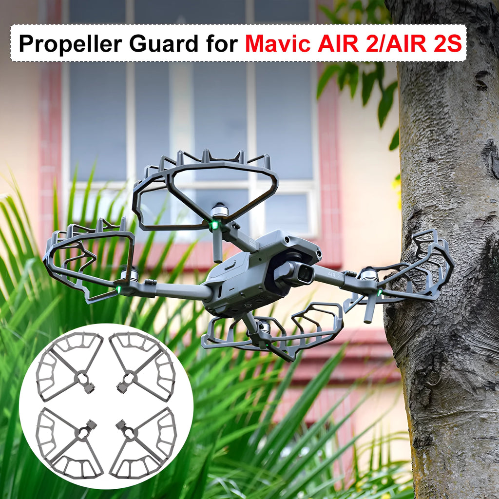 Grey ABS propeller blade guard ring for DJI Mavic Air 2 and Air 2S drones, showing semi-enclosed design.