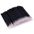100 disposable black eyeliner brushes with ultra-fine point applicators and protective plastic sleeves