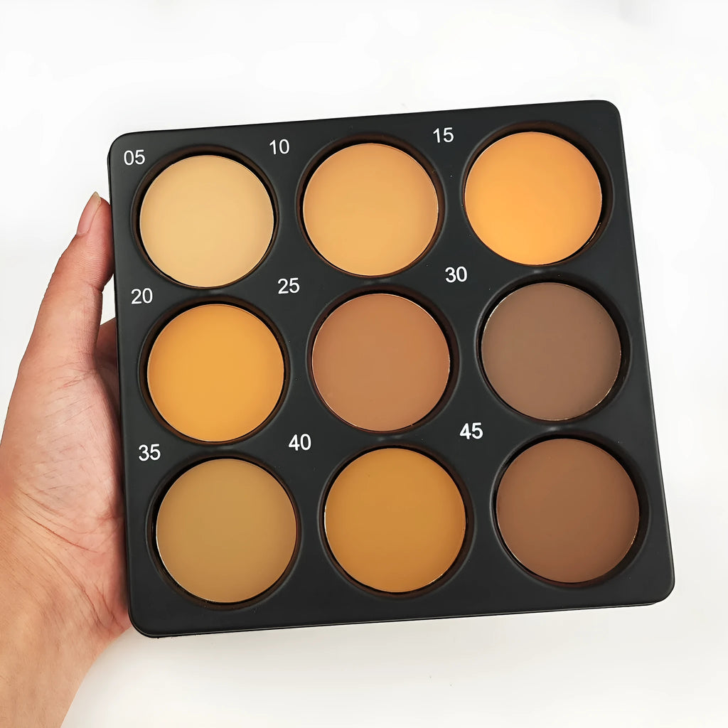 Dark matte nine-colour waterproof eyeshadow palette with punk and national fashion styles and repair disc