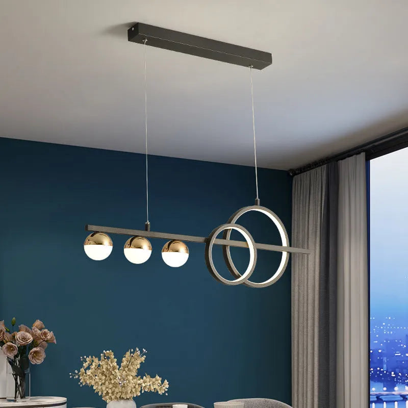 Rectangular aluminium ceiling light in black or gold finish with remote control for dimming