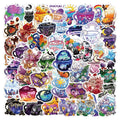 50 colourful tea cup graffiti waterproof stickers with Nordic style design for DIY luggage and scooter decoration