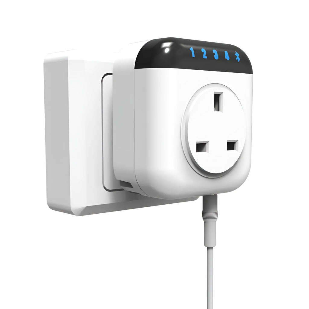White Tuya Wi-Fi smart temperature control switch socket with US plug and temperature sensor probe