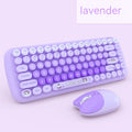 Pink cartoon wireless keyboard and mouse set with compact design for notebook and home office use