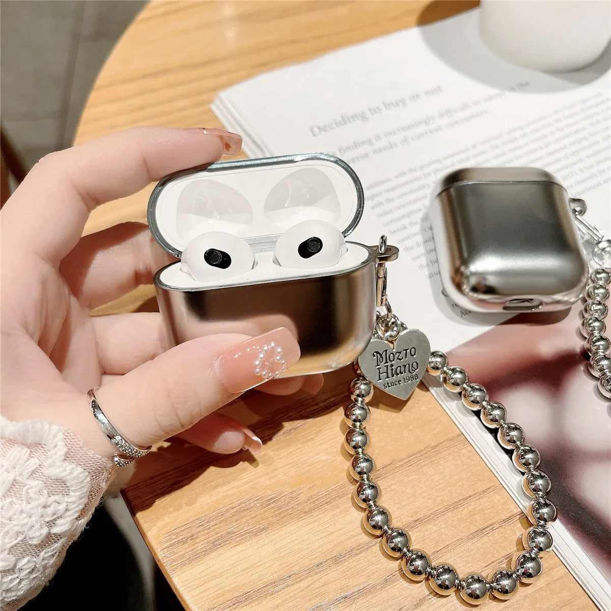 Matte plating TPU protective case for Apple AirPods showing a universal design.