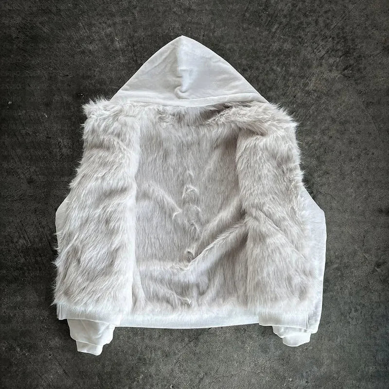 Casual baggy cardigan-style coat for men and women in white or black, with long sleeves.