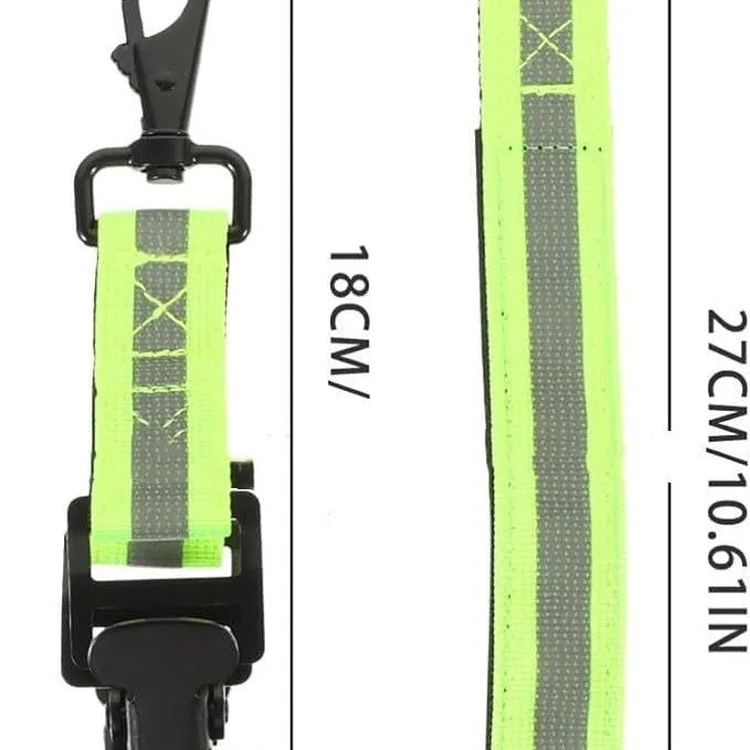 Fluorescent green fireman safety clip clamp with metal buckle and reflective tape