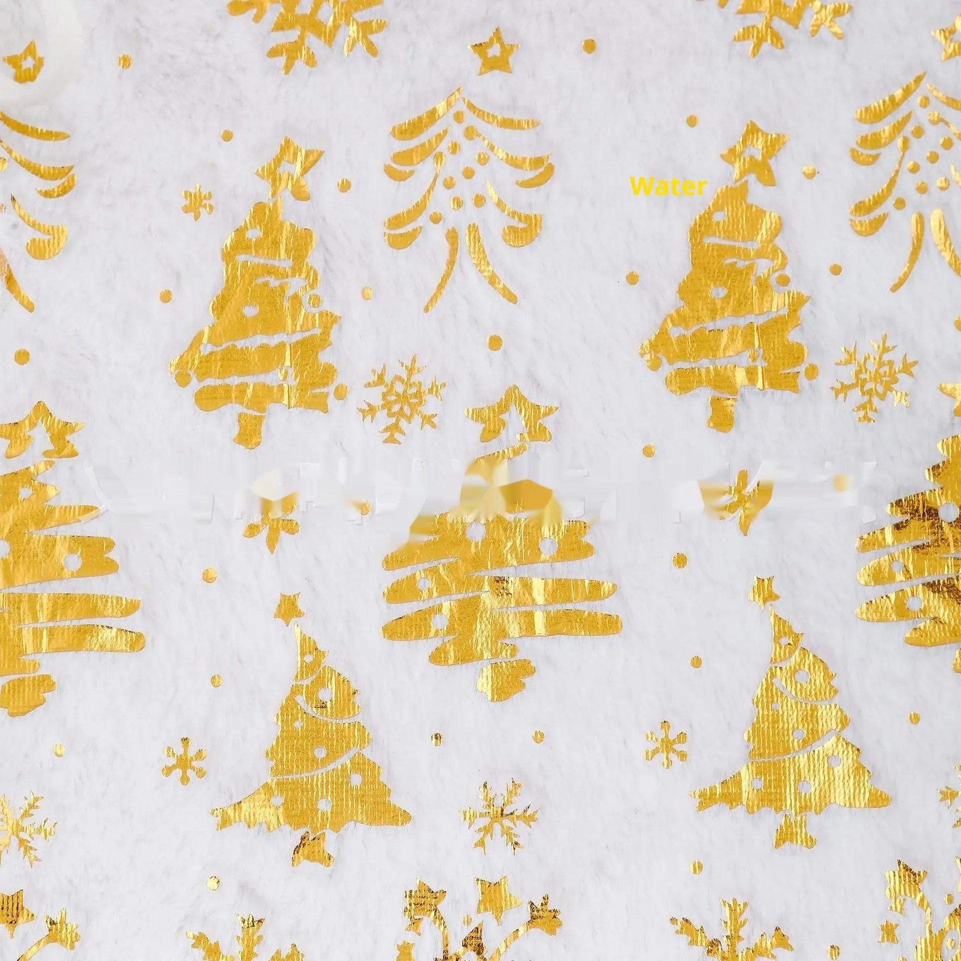 Plush Christmas tree mat with snowflake design in seasonal red and green colours