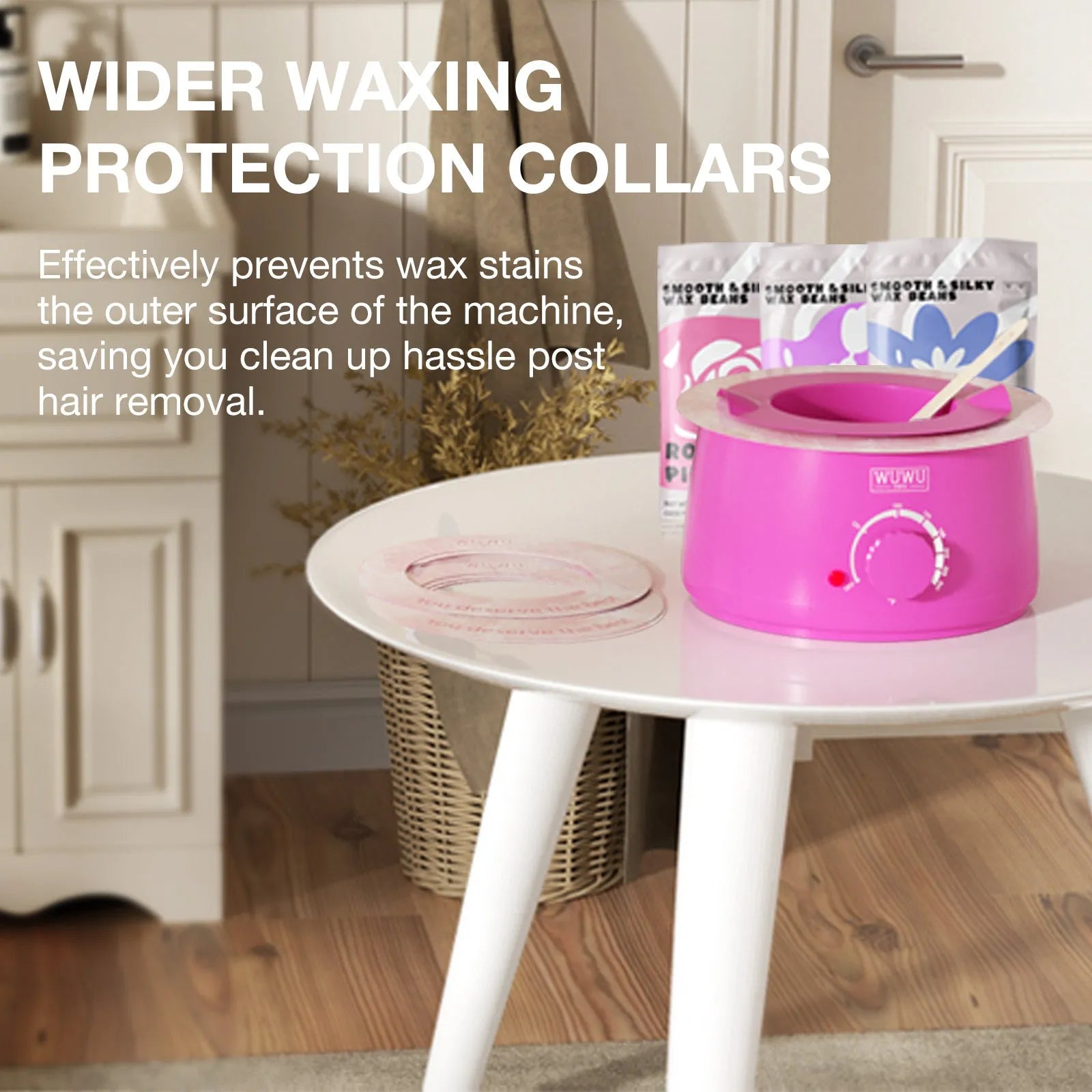 Professional waxing kit with 52 pieces including wax warmer, hard wax beans, applicators and post-treatment products