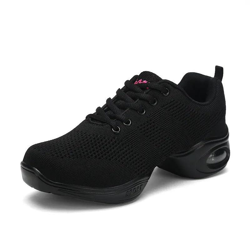 Women's lightweight dance shoes with breathable flyknit mesh upper in multiple colour options