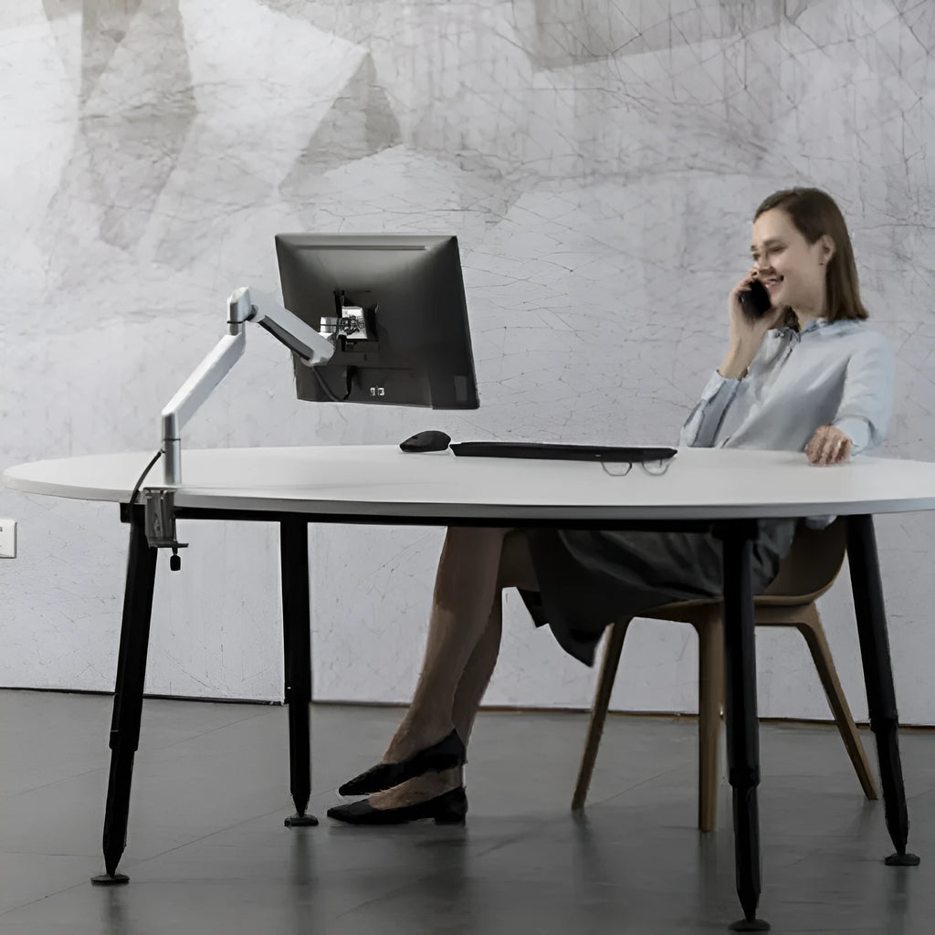 Aluminum notebook cooling stand with adjustable air pressure arm bracket in black colour