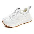 Women's beige cowhide leather casual sports shoes with mesh lining, English muffin heel and cross-strap detailing