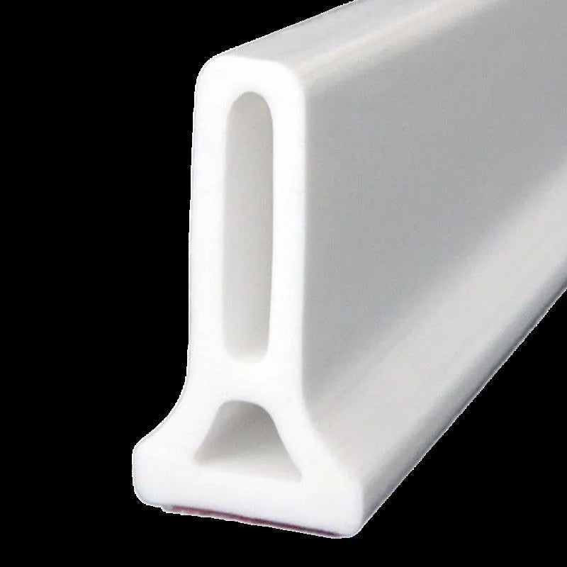 Flexible TPE bathroom water blocking strip for shower floor dry wet separation in black, grey, and white colours