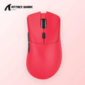 Attack Shark wireless Bluetooth gaming mouse in black, white or red colours showing compact design