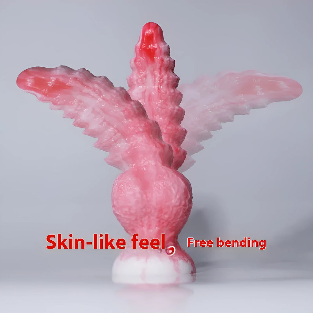 Pink platinum silicone penis-shaped women's masturbation device with Berserker S and M options